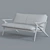 Cavett Leather Loveseat: Sleek and Stylish 3D model small image 2