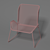 Beige Mesh High Chair 3D model small image 1