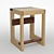 Wooden Maple and Walnut Stool 3D model small image 1