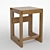 Wooden Maple and Walnut Stool 3D model small image 2