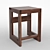 Wooden Maple and Walnut Stool 3D model small image 3