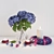 Hydrangea Decor Set: Flowers, Candles & Wreath 3D model small image 1