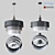 Sophisticated Metal Suspension Lamp 3D model small image 1