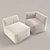 Sleek Comfort Frameless Armchair 3D model small image 1