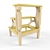 Library Wooden Step Ladder 3D model small image 2