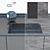 Dupont Black Corian Kitchen Countertops 3D model small image 2