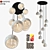 Facilita Black Glass Chandelier 3D model small image 1