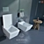 Premium Bathroom Set: Keramag Xeno2 Toilet, Bidet, Gessi ISPA Faucet 3D model small image 1