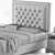 Luxury Milan Tufted Bed 3D model small image 2