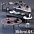 Elegant Molteni&C Coffee Tables Set 3D model small image 1