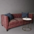 Elegant Leavenworth Side Table & Luxurious Graham Velvet Sofa 3D model small image 2