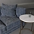 Elegant Leavenworth Side Table & Luxurious Graham Velvet Sofa 3D model small image 3