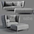 Saba Italia Quilt Set: Stylish and Versatile Furniture 3D model small image 3