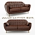 Sleek Julius Leather Sofa 3D model small image 1