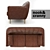 Sleek Julius Leather Sofa 3D model small image 2