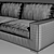 Modena Leather Sofa Sectional 3D model small image 2