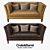 Brooks Leather Settee by Crate & Barrel 3D model small image 1