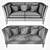 Brooks Leather Settee by Crate & Barrel 3D model small image 3