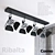 Cosmorelax Ribalta: Modern 4-Lamp Ceiling Light 3D model small image 1