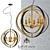 Sleek Black & Gold Spherium Chandelier 3D model small image 1