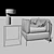 Modern Italian Furniture Set by Natuzzi 3D model small image 2