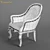 Modern Carpenter White Armchair 3D model small image 3