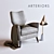 Beck Chair: Stone Leather & Gray Ash 3D model small image 1