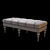 Elegant Charcoal Upholstered Bench 3D model small image 2