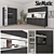 Urban Graphite: Stylish German SieMatic Kitchen 3D model small image 1