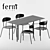 Sleek Scandinavian Dining Set 3D model small image 1