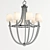 Crystal Ball Chandelier Set 3D model small image 2