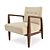 Sleek Walnut Armchair: Jens Risom 3D model small image 1