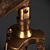 Vintage Brass Telescope on Tripod Stand 3D model small image 2