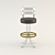 Elegant Swivel Bar Stool with Lucite & Brass 3D model small image 2