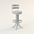 Elegant Swivel Bar Stool with Lucite & Brass 3D model small image 3