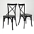  Sleek Ebony Cross Chair: Bella's Black Beauty 3D model small image 2