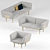 Modern French Egon Sofa 3D model small image 1