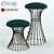 Hollywood Glam Adelphi Stools 3D model small image 1