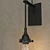 Sleek Satin Black Chelsea Sconce 3D model small image 2