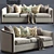 Elegant Arrabel Sofa by Thomasville 3D model small image 1
