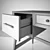 Sleek Black Writing Desk 3D model small image 3