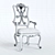 Rustic Charm Wood Armchair 3D model small image 3