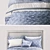 French Blue Edged Border Bedding 3D model small image 2