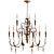 Vintage Copper Quorum Salento Chandelier 3D model small image 1