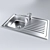 Stainless Steel Sink with Faucet 3D model small image 1