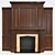 Wooden Panel Fireplace 3D model small image 1