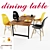 Modern Dining Table Set 3D model small image 1