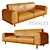 Orio Leather Sofa - Stanley 3D model small image 1