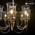 Elegant Brass Chandelier with Glass Shades 3D model small image 1