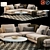 Modern Corner Sofa Set 3D model small image 1